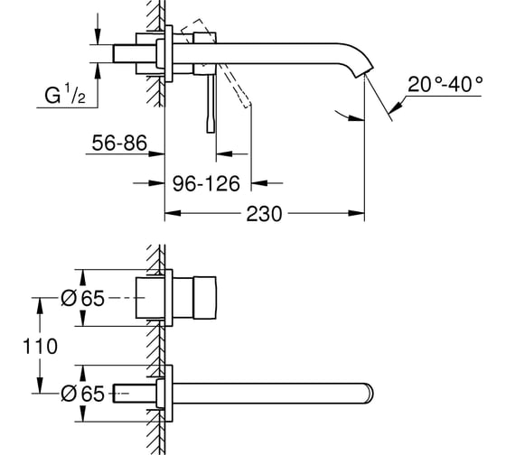 Смеситель для раковины Grohe 19967gn1 essence new 00000077282