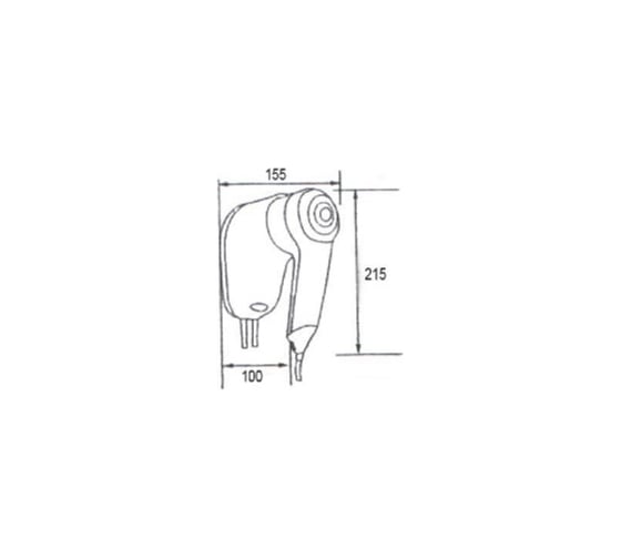 Фен Nofer HOTELline настенный чёрный 1200 W 02055.N
