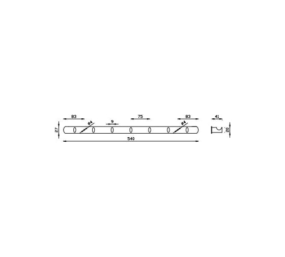 Вешалка c 7 крючками NOFER Line глянцевая 16508.B