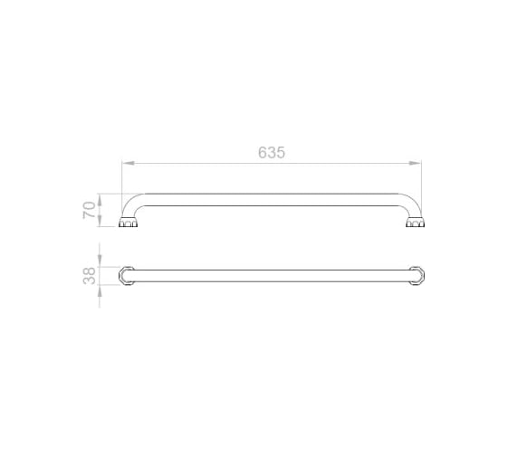 Вешало для полотенец NOFER Classic 600 мм глянцевое 09026.B