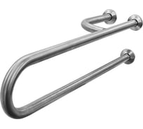 Полукруглый поручень NOFER левый неподвижный с тремя точками опоры, матовый 15047.S