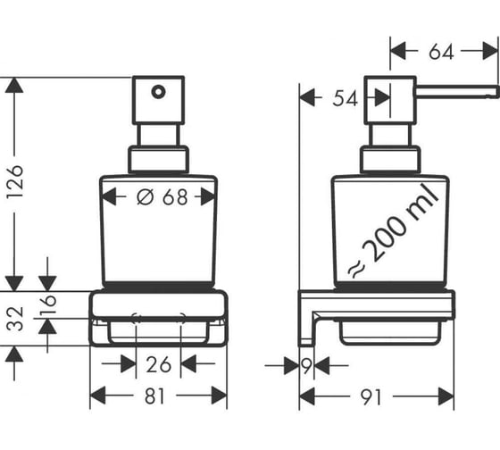 Дозатор HANSGROHE AddStoris шлифованный черный хром 41745340 00000092046