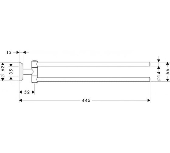 Полотенцедержатель Hansgrohe Logis Classic двухрожковый 41612000 00021347