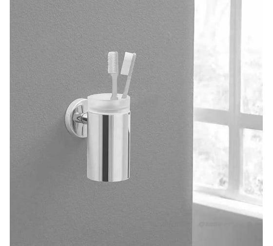 Стаканчик для зубных щеток Hansgrohe Logis Classic керамический, с держателем 41618000 00021340