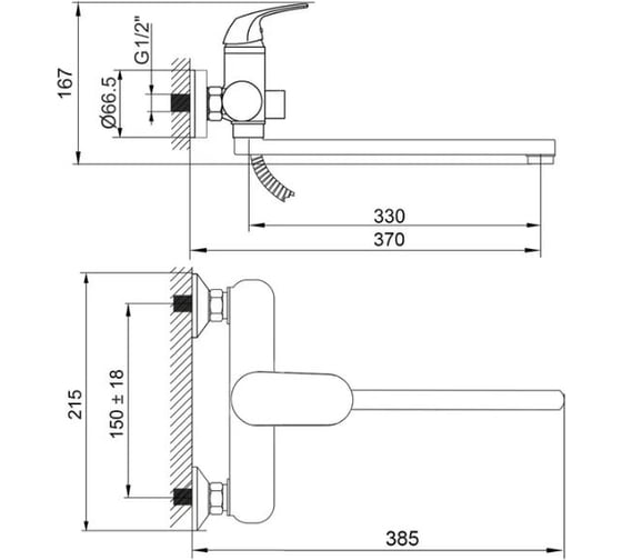 Смеситель для ванны SANDAY SD40866-06