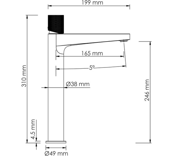 Смеситель для умывальника WasserKraft Ems 7603H