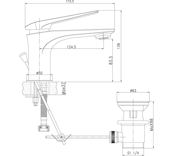 Смеситель для раковины Lemark Allegro LM5906CW
