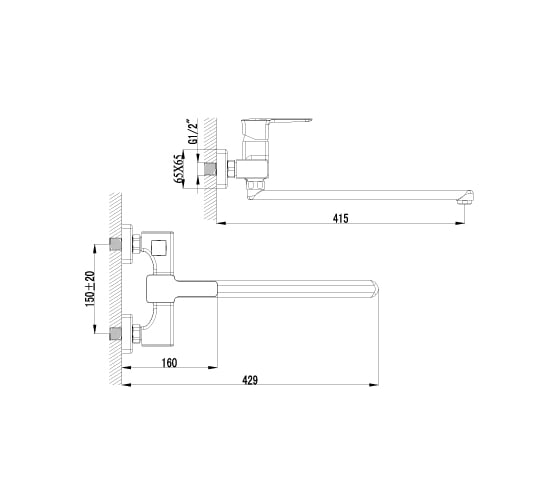 Смеситель для ванны Lemark Basis LM3617C