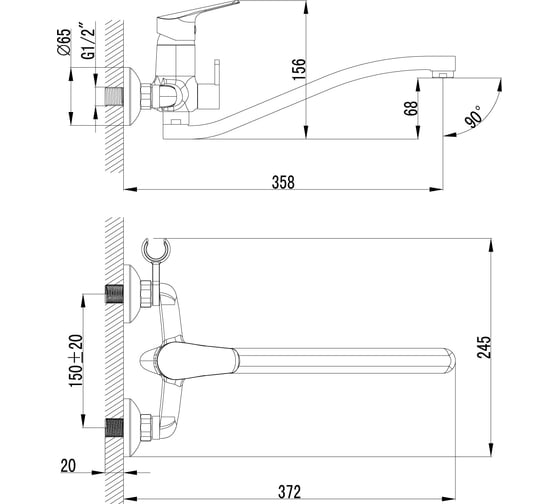Универсальный смеситель Lemark Partner LM6553C