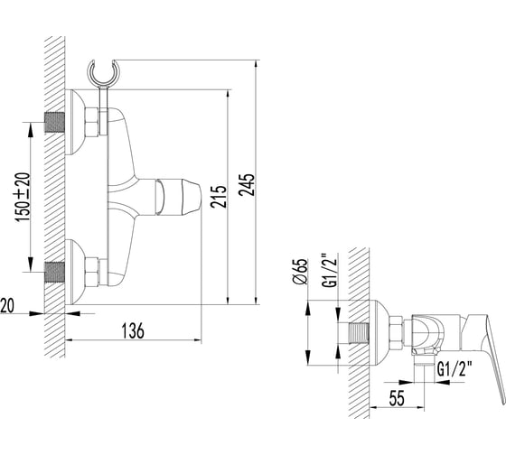 Смеситель для душа Lemark Partner LM6559C