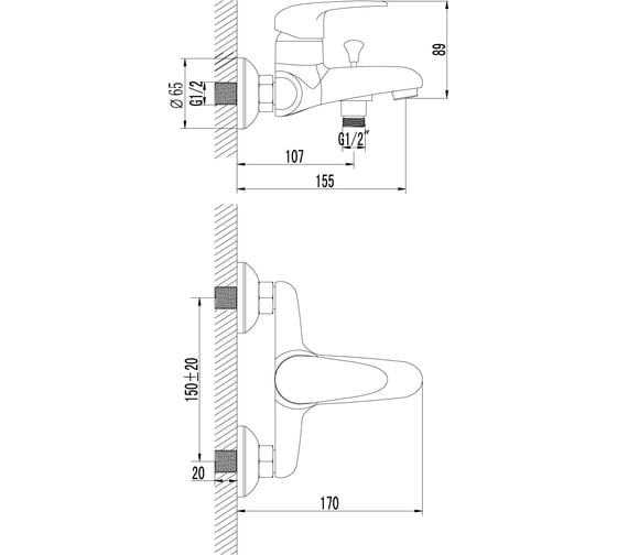 Смеситель для ванны Lemark Pramen LM3302C