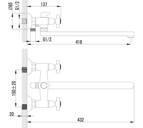 Универсальный смеситель Lemark Standard LM2112C