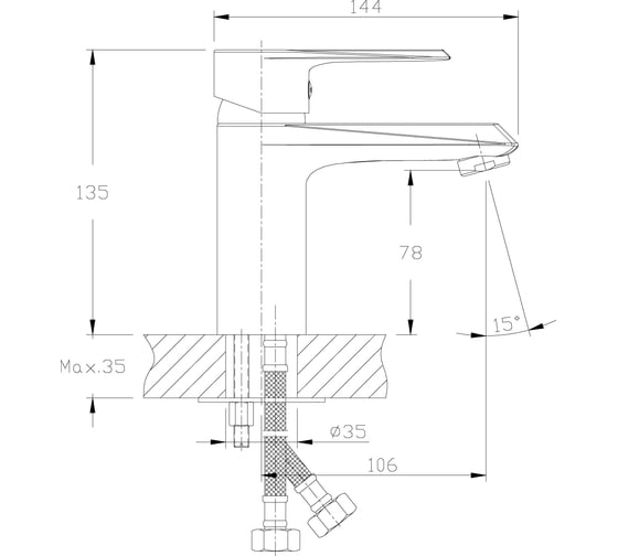 Смеситель для раковины Rossinka RS28-11