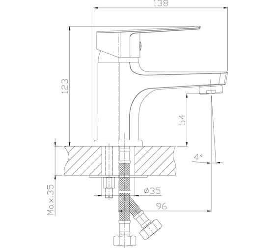 Смеситель для раковины Rossinka S35-11
