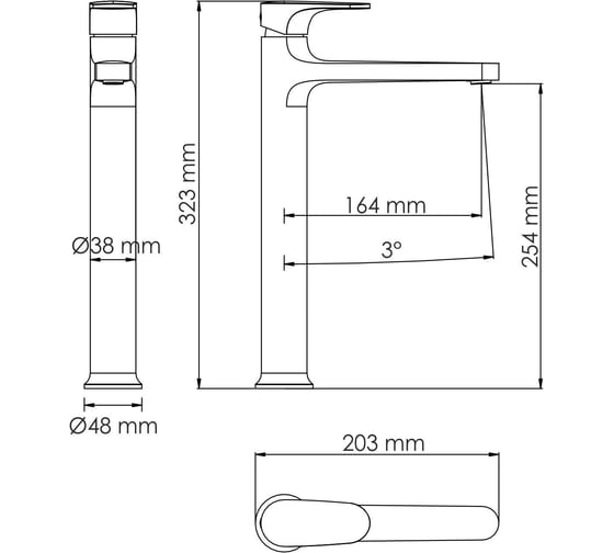 Смеситель для умывальника WasserKraft Weida 3103H