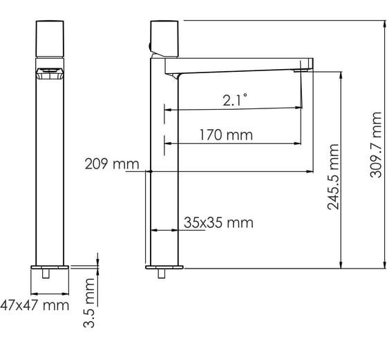 Смеситель для умывальника WasserKraft Nuthe 9103H
