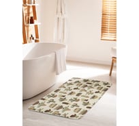 Коврик для ванной комнаты и туалета противоскользящий JOYARTY "Полосатые кактусы в горшках" 60х100 см bath_90950_60x100