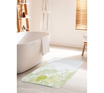 Коврик для ванной комнаты и туалета противоскользящий JOYARTY "Абрис тропических листьев" 60х100 см bath_94824_60x100