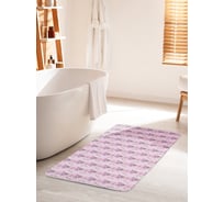 Коврик для ванной комнаты и туалета противоскользящий JOYARTY "Лаванда стрекоза на розовом фоне" 60х100 см bath_409624_60x100