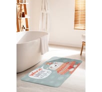 Коврик для ванной комнаты и туалета противоскользящий JOYARTY "Теплые зимние пожелания" 60х100 см bath_182304_60x100
