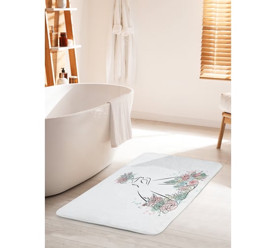 Коврик для ванной комнаты и туалета противоскользящий JOYARTY "Прекрасная леди весны" 60х100 см bath_385296_60x100 1