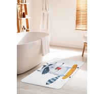 Коврик для ванной комнаты и туалета противоскользящий JOYARTY "Веселый енот" 60х100 см bath_78618_60x100