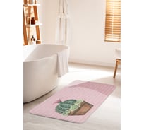 Коврик для ванной комнаты и туалета противоскользящий JOYARTY "Кактус в горшке" 60х100 см bath_378383_60x100