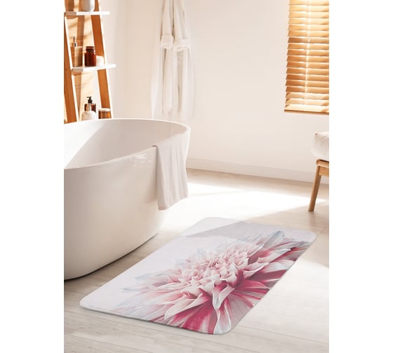 Коврик для ванной комнаты и туалета противоскользящий JOYARTY "Георгина макро" 60х100 см bath_53595_60x100 1