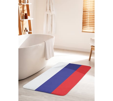 Коврик для ванной комнаты и туалета противоскользящий JOYARTY "Флаг России" 60х100 см bath_378817_60x100