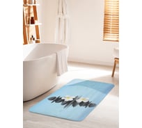 Коврик для ванной комнаты и туалета противоскользящий JOYARTY "Каменная пирамидка и цветок" 60х100 см bath_91619_60x100