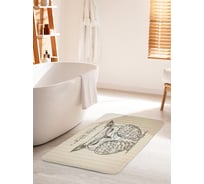 Коврик для ванной комнаты и туалета противоскользящий JOYARTY "Спящая сова" 60х100 см bath_77323_60x100