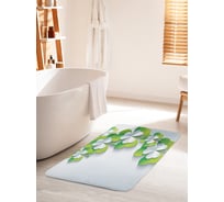 Коврик для ванной комнаты и туалета противоскользящий JOYARTY "Векторные листья клевера" 60х100 см bath_86459_60x100
