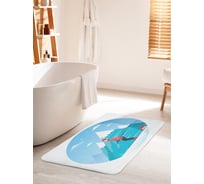 Коврик для ванной комнаты и туалета противоскользящий JOYARTY "Горнолыжник в горах" 60х100 см bath_72030_60x100