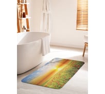 Коврик для ванной комнаты и туалета противоскользящий JOYARTY "Маковое поле в закате" 60х100 см bath_30884_60x100