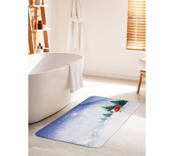 Коврик для ванной комнаты и туалета противоскользящий JOYARTY "Подарки приближаются" 60х100 см bath_78631_60x100 1