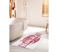 Коврик для ванной комнаты и туалета противоскользящий JOYARTY "Давай играть в хоккей" 60х100 см bath_54236_60x100