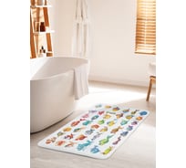 Коврик для ванной комнаты и туалета противоскользящий JOYARTY "Зубастые рыбы" 60х100 см bath_55071_60x100