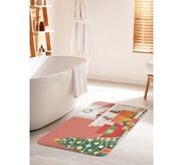 Коврик для ванной комнаты и туалета противоскользящий JOYARTY "Рождество у камина" 60х100 см bath_99844_60x100