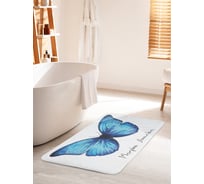 Коврик для ванной комнаты и туалета противоскользящий JOYARTY "Бабочка Морфо" 60х100 см bath_68153_60x100