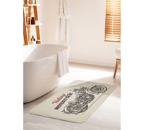 Коврик для ванной комнаты и туалета противоскользящий JOYARTY "Исторический мотоцикл" 60х100 см bath_70512_60x100