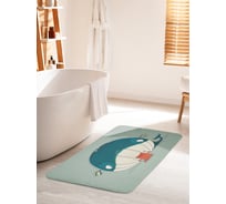 Коврик для ванной комнаты и туалета противоскользящий JOYARTY "Ужин котика" 60х100 см bath_33549_60x100
