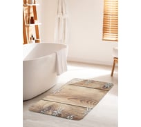 Коврик для ванной комнаты и туалета противоскользящий JOYARTY "Снежинки на досках" 60х100 см bath_37046_60x100