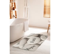 Коврик для ванной комнаты и туалета противоскользящий JOYARTY "Надписи на камнях" 60х100 см bath_95255_60x100