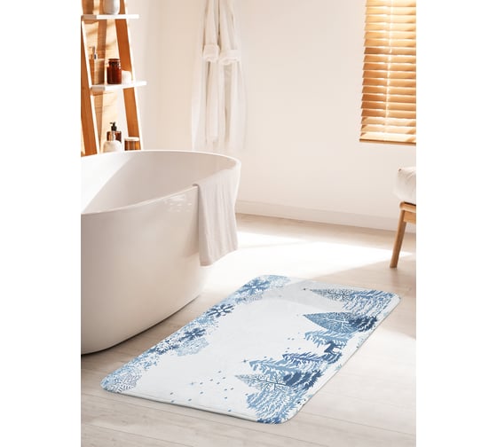 Коврик для ванной комнаты и туалета противоскользящий JOYARTY "Снежное рождество" 60х100 см bath_37029_60x100 1