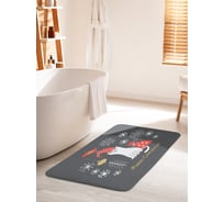 Коврик для ванной комнаты и туалета противоскользящий JOYARTY "Новогодний котик" 60х100 см bath_380795_60x100