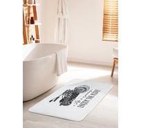 Коврик для ванной комнаты и туалета противоскользящий JOYARTY "Путешествие на мотоцикле" 60х100 см bath_71878_60x100