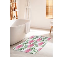 Коврик для ванной комнаты и туалета противоскользящий JOYARTY "Распустившиеся пионы" 60х100 см bath_378392_60x100