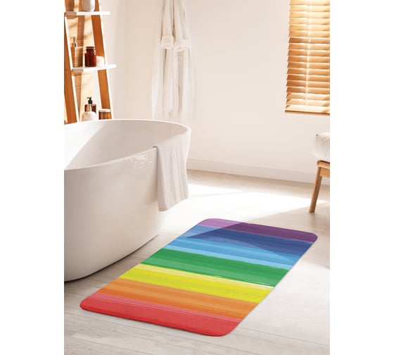 Коврик для ванной комнаты и туалета противоскользящий JOYARTY "Цвета радуги" 60х100 см bath_38491_60x100 1