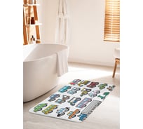 Коврик для ванной комнаты и туалета противоскользящий JOYARTY "Разнообразие сухопутных машин" 60х100 см bath_54129_60x100