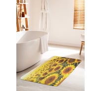 Коврик для ванной комнаты и туалета противоскользящий JOYARTY "Поле подсолнухов" 60х100 см bath_105983_60x100